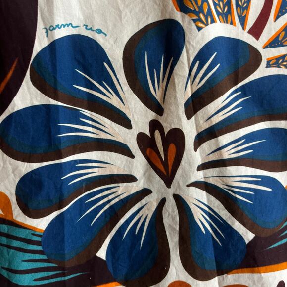 Farm Rio Floral Tile Motif Maxi Long Sleeve Button Front Boho Dress Plus Sz 2X - Picture 6 of 12